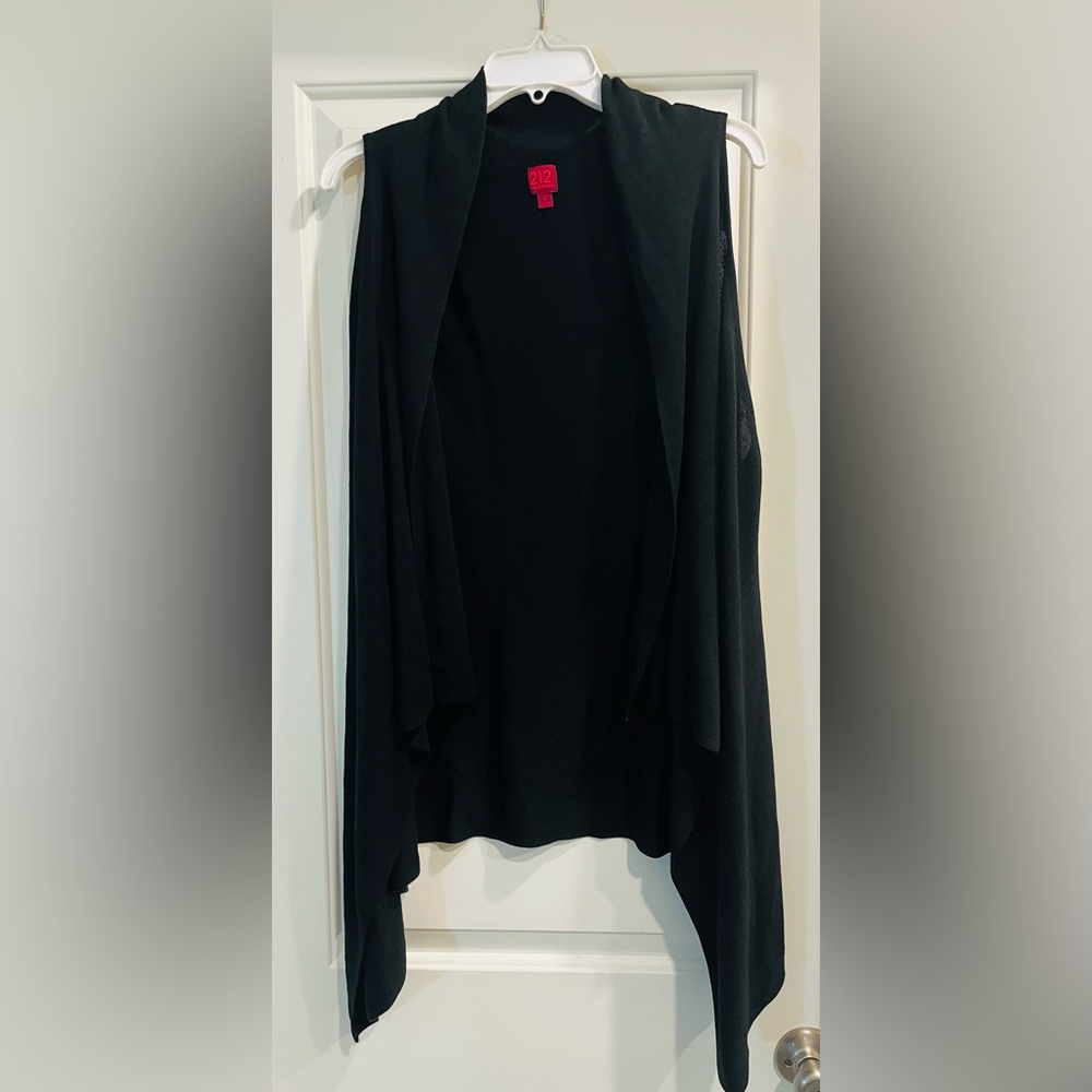212 Collection Black Cardigan Sweater Vest